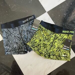 Nike Pro Athletic Shorts - Black and Yellow